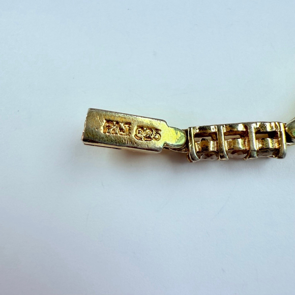 6.5 TCW Cubic Zirconia CZ Gold Vermeil Sterling Silver 3mm Tennis Bracelet - Picture 8 of 10